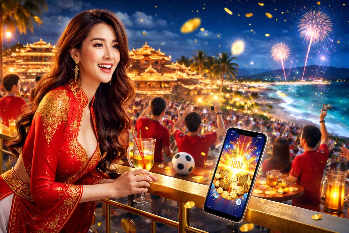 Không khí bóng đá tại Huế trong mùa lễ hội với người xem dùng điện thoại